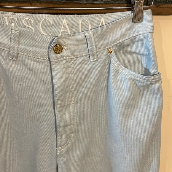 Vintage Escada One Powder Blue High Waist Tapered Jeans Size 38 - Picture 6 of 16